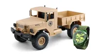 Bestuurbare U.S. Military Truck 4WD schaal 1 op 16 RTR zandkleurig MET gratis horloge